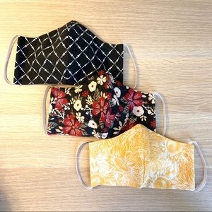 SET OF 3 Cotton Face Masks with Filter Spot